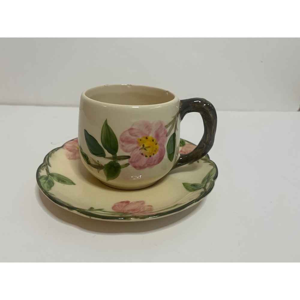 Franciscan Desert Rose Cup and Saucer Set Vintage Hand Painted  READ Made in USA